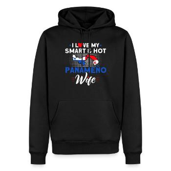 Hot Panameno Femme Panama Souvenir - Sweat à capuche Premium bio Homme - noir - Devant - Nico (187cm)