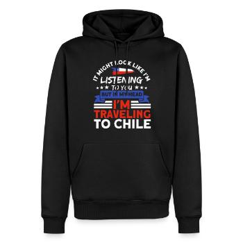 Trajets vers Chili Chili Chili Souvenir - Sweat à capuche Premium bio Homme - noir - Devant - Nico (187cm)