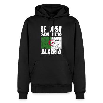 Algerien Flagge Spruch - Männer Premium Bio Hoodie - Schwarz - Vorne - Nico (187cm)