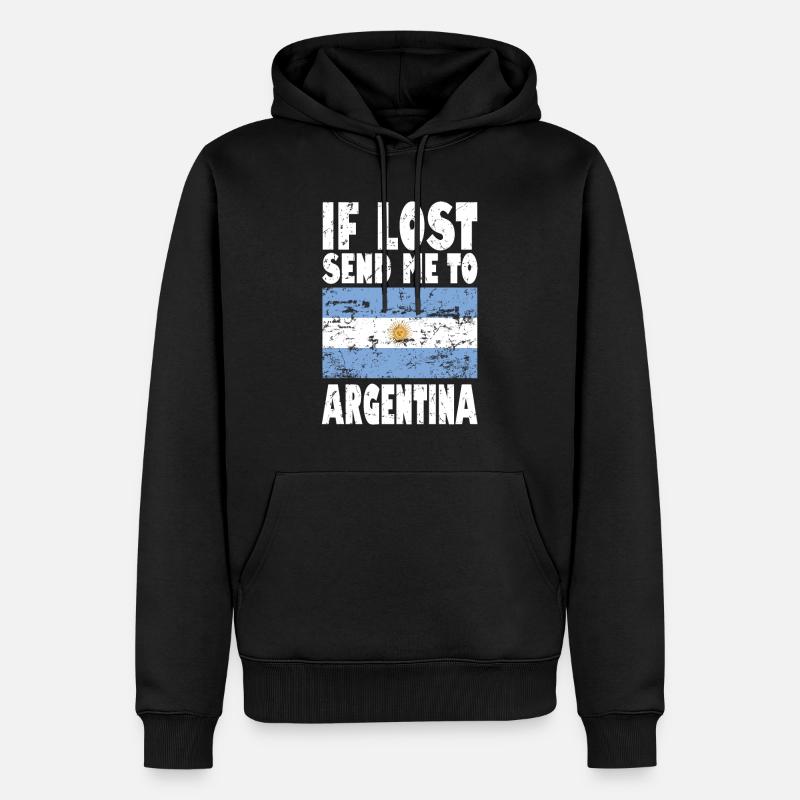 Drapeau de l’Argentine - Sweat à capuche Premium bio Homme - noir