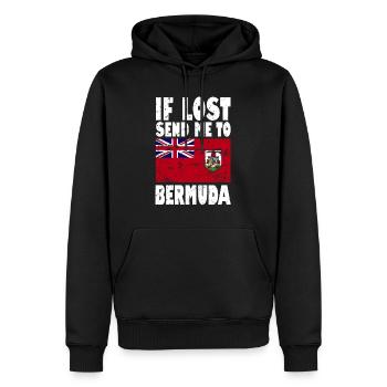 Bermuda Flag Saying - Men’s Premium Organic Hoodie - black - Front - Nico (187cm)