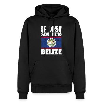 Belize Flagge Spruch - Männer Premium Bio Hoodie - Schwarz - Vorne - Nico (187cm)