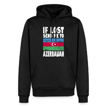 Drapeau de l’Azerbaïdjan - Sweat à capuche Premium bio Homme - noir - Devant - Nico (187cm)