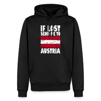 Austria Flag Slogan - Men’s Premium Organic Hoodie - black - Front - Nico (187cm)