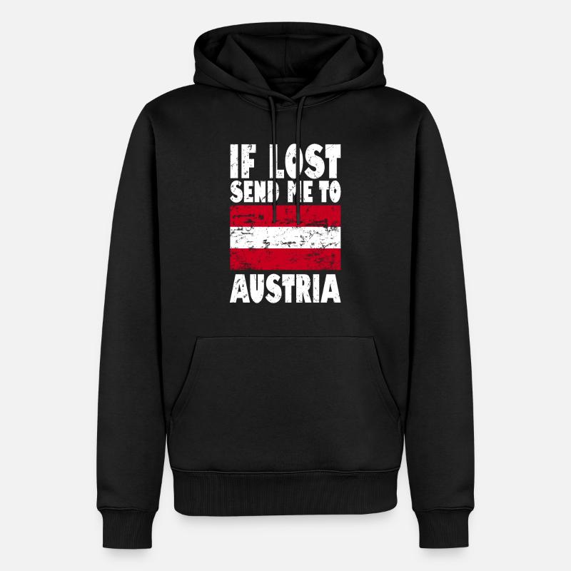 Slogan du drapeau de l’Autriche - Sweat à capuche Premium bio Homme - noir