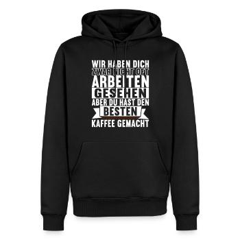 Abschiedsgeschenk Jobwechsel Kollegen - Männer Premium Bio Hoodie - Schwarz - Vorne - Nico (187cm)