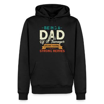 Vater eines Teenagers Starke Nerven Familie - Männer Premium Bio Hoodie - Schwarz - Vorne - Nico (187cm)