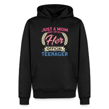 Maman aime son adolescent officiel - Sweat à capuche Premium bio Homme - noir - Devant - Nico (187cm)