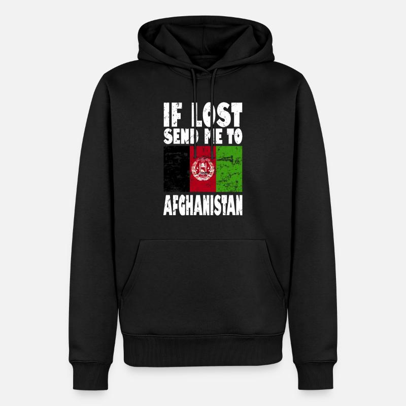 Slogan du drapeau afghan - Sweat à capuche Premium bio Homme - noir