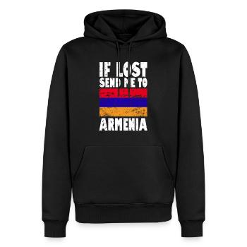 Drapeau de l’Arménie - Sweat à capuche Premium bio Homme - noir - Devant - Nico (187cm)