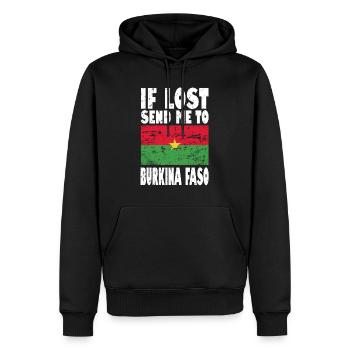 Slogan du drapeau du Burkina Faso - Sweat à capuche Premium bio Homme - noir - Devant - Nico (187cm)