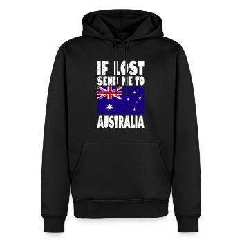 Australien Flagge Spruch - Männer Premium Bio Hoodie - Schwarz - Vorne - Nico (187cm)