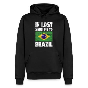 Drapeau du Brésil - Sweat à capuche Premium bio Homme - noir - Devant - Nico (187cm)