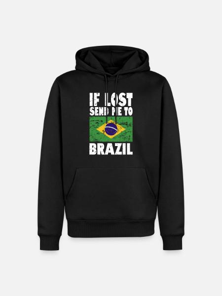 Drapeau du Brésil - Sweat à capuche Premium bio Homme - noir