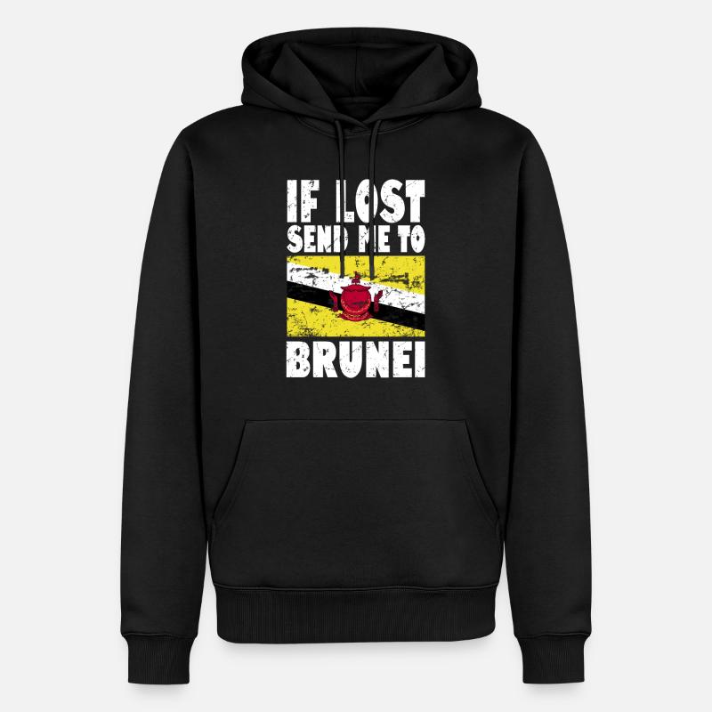Drapeau du Brunei - Sweat à capuche Premium bio Homme - noir