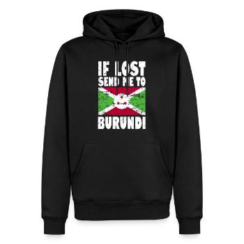 Drapeau du Burundi - Sweat à capuche Premium bio Homme - noir - Devant - Nico (187cm)