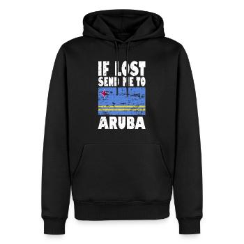 Drapeau d’Aruba - Sweat à capuche Premium bio Homme - noir - Devant - Nico (187cm)