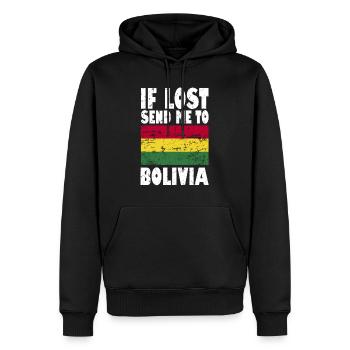Drapeau de la Bolivie - Sweat à capuche Premium bio Homme - noir - Devant - Nico (187cm)