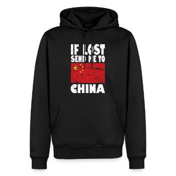 Drapeau chinois - Sweat à capuche Premium bio Homme - noir - Devant - Nico (187cm)