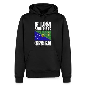 Drapeau de l’île Christmas - Sweat à capuche Premium bio Homme - noir - Devant - Nico (187cm)