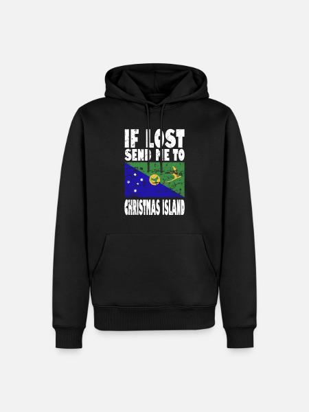Christmas Island Flag Saying - Men’s Premium Organic Hoodie - black