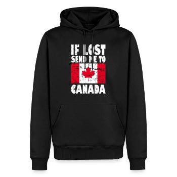 Drapeau du Canada - Sweat à capuche Premium bio Homme - noir - Devant - Nico (187cm)