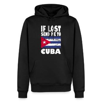 Drapeau de Cuba - Sweat à capuche Premium bio Homme - noir - Devant - Nico (187cm)