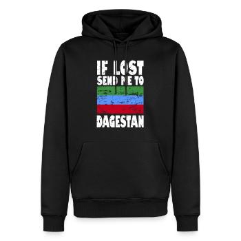 Drapeau du Daghestan - Sweat à capuche Premium bio Homme - noir - Devant - Nico (187cm)