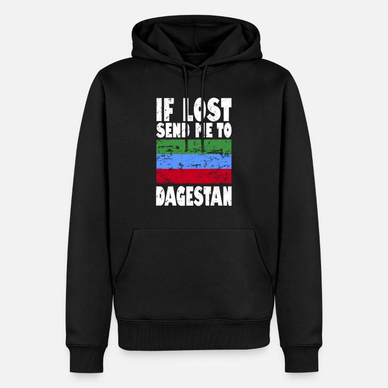 Dagestan Flagge Spruch - Männer Premium Bio Hoodie - Schwarz