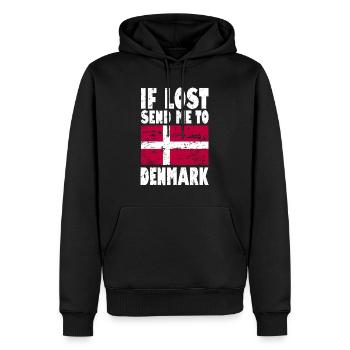 Dicton du drapeau du Danemark - Sweat à capuche Premium bio Homme - noir - Devant - Nico (187cm)