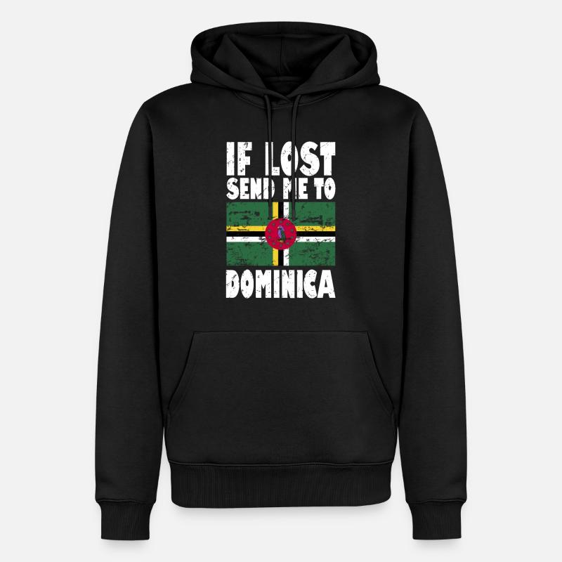 Drapeau de la Dominique - Sweat à capuche Premium bio Homme - noir