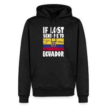 Drapeau de l’Équateur - Sweat à capuche Premium bio Homme - noir - Devant - Nico (187cm)
