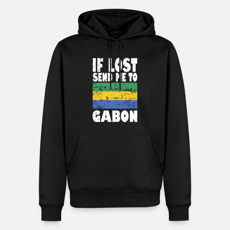 Drapeau du Gabon - Sweat à capuche Premium bio Homme - noir
