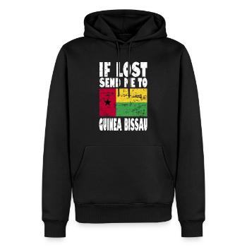 Guinea Bissau Flagge Spruch - Männer Premium Bio Hoodie - Schwarz - Vorne - Nico (187cm)