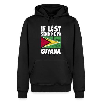 Drapeau du Guyana - Sweat à capuche Premium bio Homme - noir - Devant - Nico (187cm)
