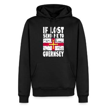 Guernsey Flagge Spruch - Männer Premium Bio Hoodie - Schwarz - Vorne - Nico (187cm)
