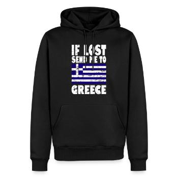 Drapeau de la Grèce - Sweat à capuche Premium bio Homme - noir - Devant - Nico (187cm)