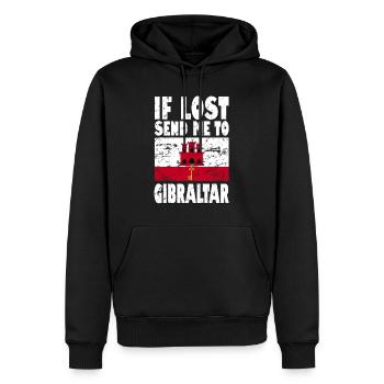 Gibraltar Flagge Spruch - Männer Premium Bio Hoodie - Schwarz - Vorne - Nico (187cm)