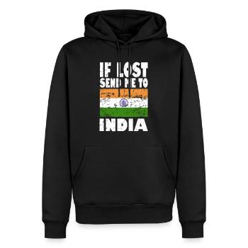 Drapeau de l’Inde - Sweat à capuche Premium bio Homme - noir - Devant - Nico (187cm)