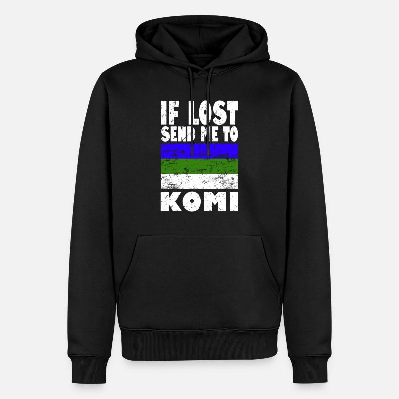 Dicton du drapeau Komi - Sweat à capuche Premium bio Homme - noir