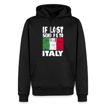 Italien Flagge Spruch - Männer Premium Bio Hoodie - Schwarz - Vorne - Nico (187cm)