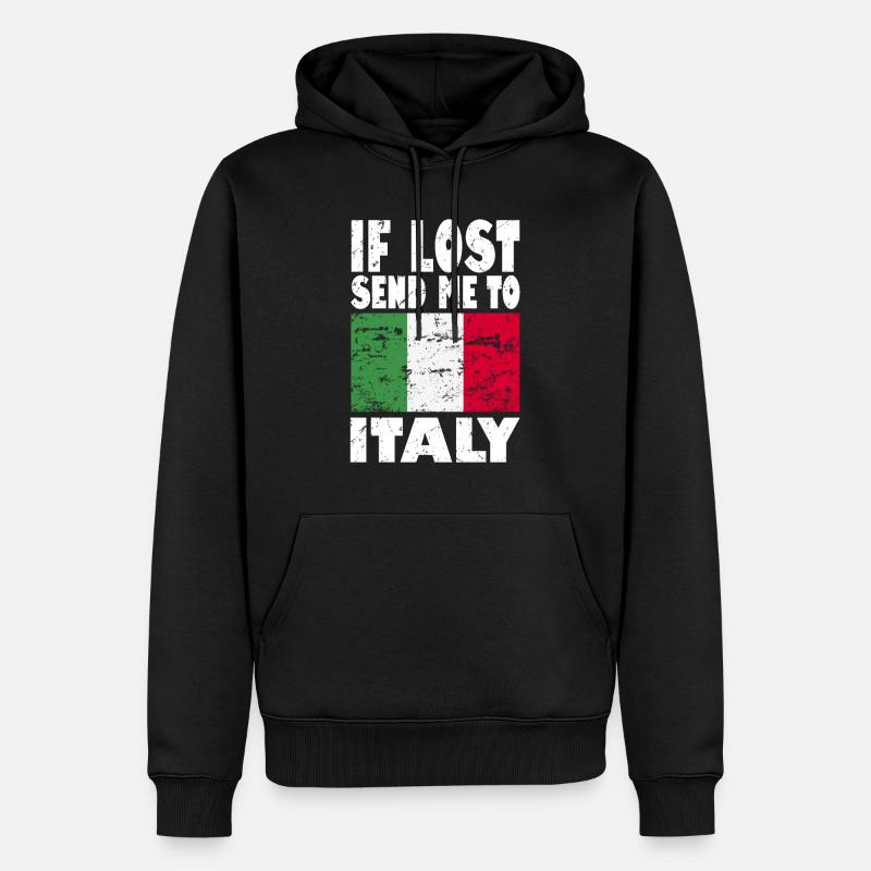 Drapeau de l’Italie - Sweat à capuche Premium bio Homme - noir