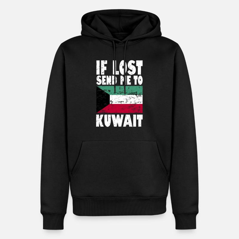 Drapeau du Koweït - Sweat à capuche Premium bio Homme - noir