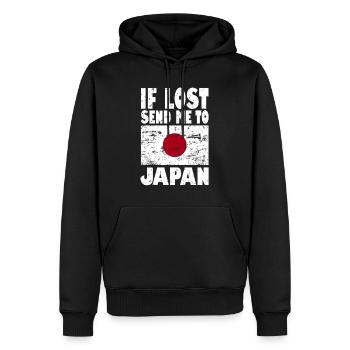Drapeau du Japon - Sweat à capuche Premium bio Homme - noir - Devant - Nico (187cm)