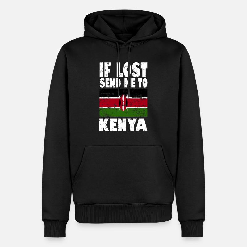 Drapeau du Kenya - Sweat à capuche Premium bio Homme - noir