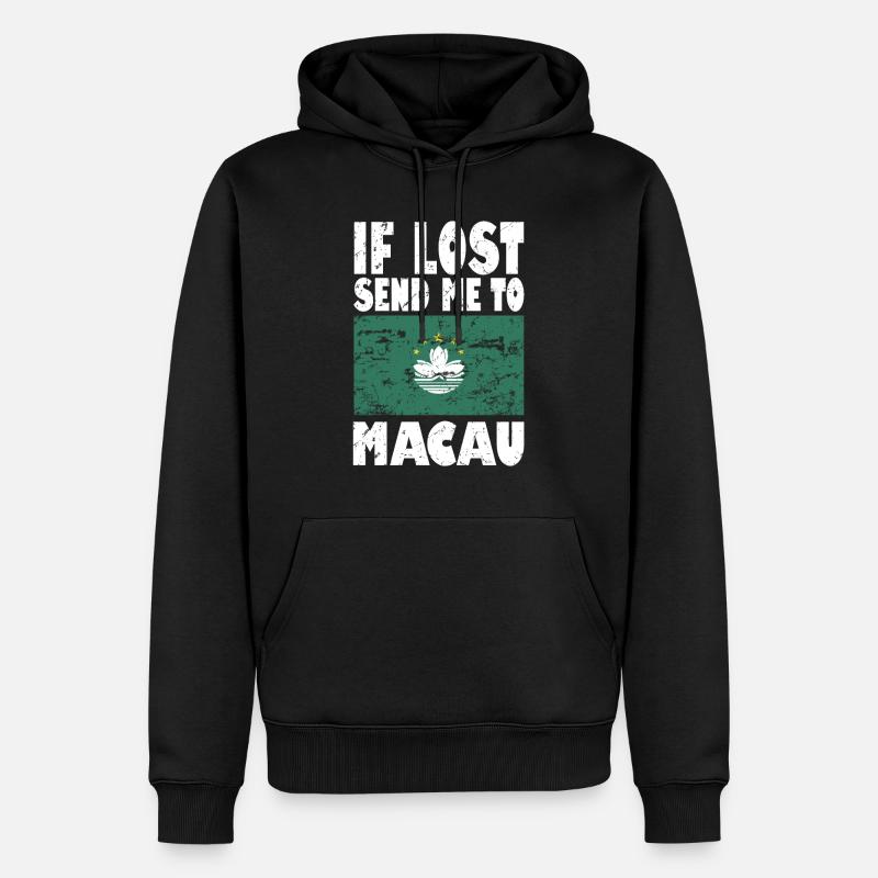 Drapeau de Macao - Sweat à capuche Premium bio Homme - noir