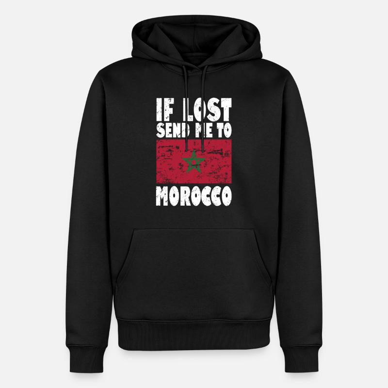 Drapeau du Maroc - Sweat à capuche Premium bio Homme - noir