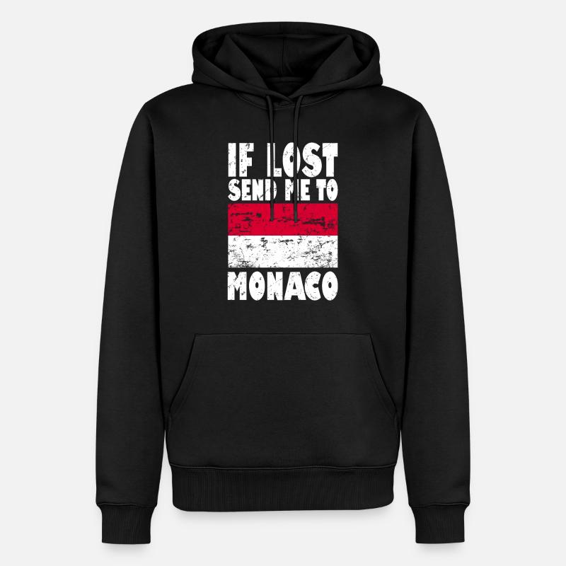 Drapeau de Monaco - Sweat à capuche Premium bio Homme - noir