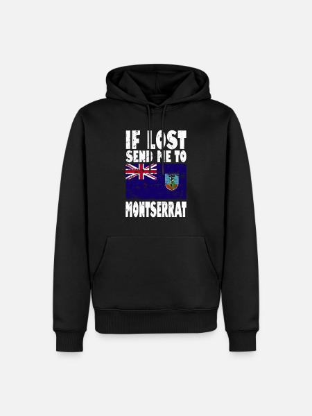 Montserrat Flag Saying - Men’s Premium Organic Hoodie - black