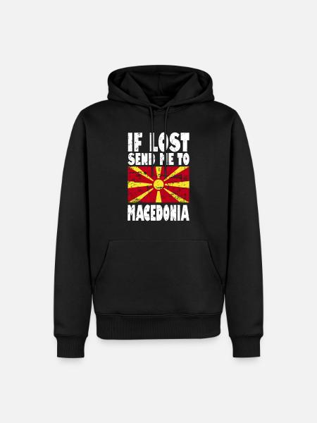 Macedonia Flag Slogan - Men’s Premium Organic Hoodie - black
